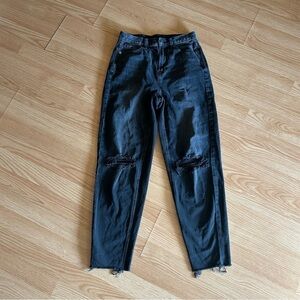 American Eagle Black Ripped Relaxed Mom Jean Women’s 0r